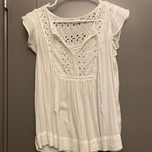 GAP White Eyelet Blouse